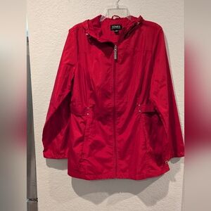 Jones New York Women's Red Windbreaker Reflective Jacket
